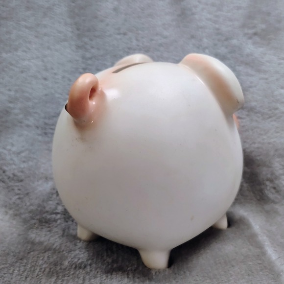 Vintage Ceramic Hog Piggy Bank Mid Century Cute Kitschy Small Big Eyes Farm - Picture 7 of 9